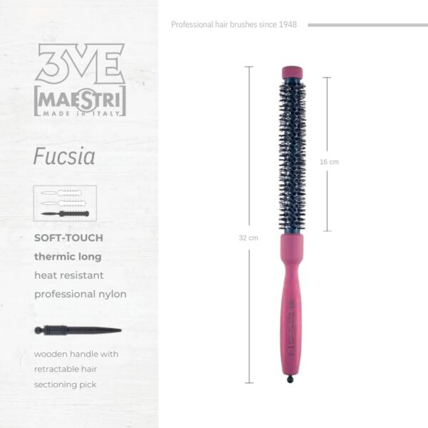 3ME Fucsia Spazzola Professionele Lange Nylon Haarborstel 42451