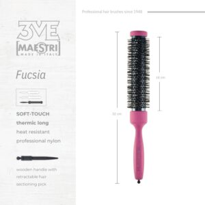 3ME Fucsia Spazzola Professionele Lange Nylon Haarborstel 42471